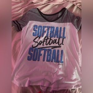 White Softball Shirt W/ Grey Sleeves